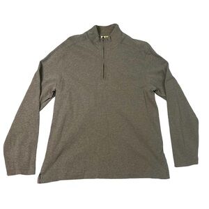 J. Crew Tan Light Brown 1/4 Zip Cotton Pullover - Size Large